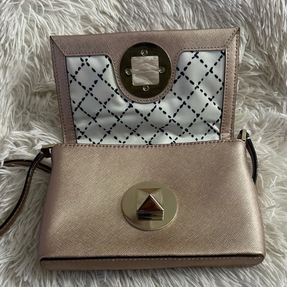Kate Spade Sally Newbury Lane 100% Leather Crossbody Bag In Rose-gold - NWOT